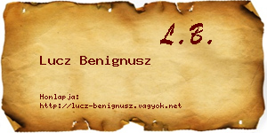 Lucz Benignusz névjegykártya